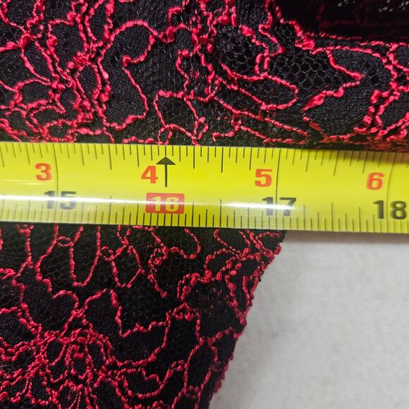 Christopher & Banks Red and Black Lace 3/4 sleeve blouse - Picture 5 of 7